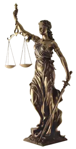 Estatua de Justicia con balanza